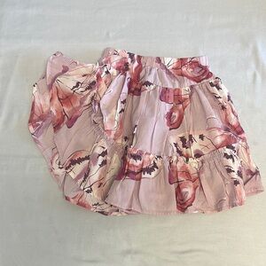 GAP Pink Ruffled Tiered ruffle floral Skirt